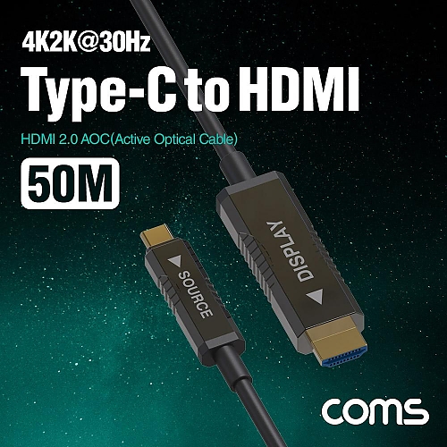 Coms USB 3.1 Type C to HDMI 2.0 AOC 리피터 케이블 50M 4K60Hz Coms USB 3.1 Type C to HDMI 2.0 AOC 리피터 케이블 50M 4K60Hz